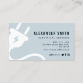 Carte de visite tendance bleue pour services élect (Dos)