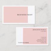 Carte De Visite Tendance Blush Pink Elegant Entreprise Moderne Sim (Devant / Derrière)