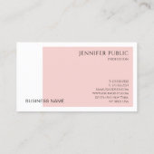 Carte De Visite Tendance Blush Pink Elegant Entreprise Moderne Sim (Dos)