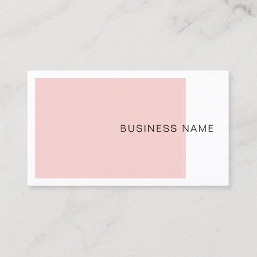 Carte De Visite Tendance Blush Pink Elegant Entreprise Moderne Sim (Devant)