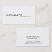 Carte De Visite Tendance Chic Plain Moderne Professionnel Simple B (Devant / Derrière)