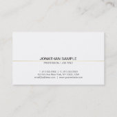 Carte De Visite Tendance Chic Plain Moderne Professionnel Simple B (Dos)