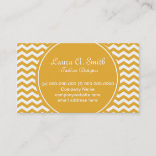 Carte De Visite tendance, classique, chevron jaune ensoleillé bril