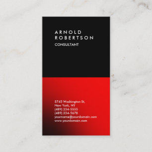 Carte de visite tendance consultant noir rouge ver