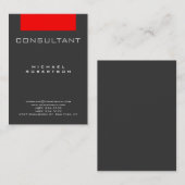 Carte de visite tendance consultant rouge gris pot (Devant / Derrière)