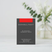 Carte de visite tendance consultant rouge gris pot (Debout devant)