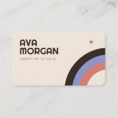 Carte De Visite Tendance Créatif Arc-en-ciel Rétro (Devant)