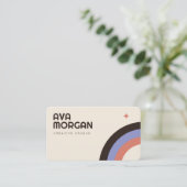 Carte De Visite Tendance Créatif Arc-en-ciel Rétro (Debout devant)