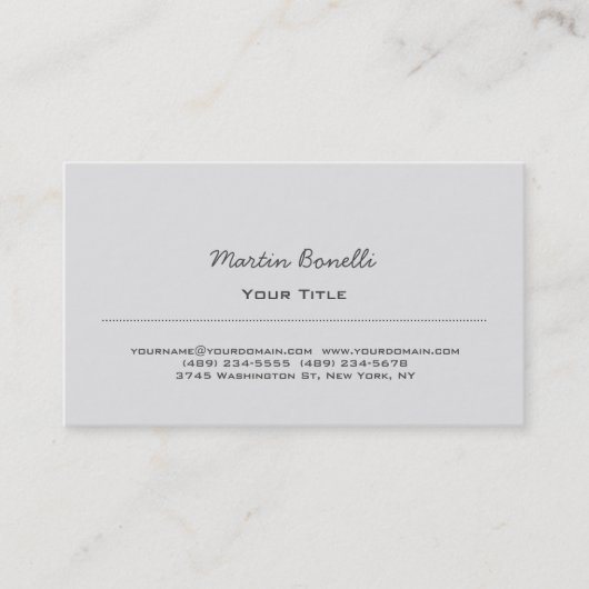 Carte de visite tendance de script noir et blanc (Devant)