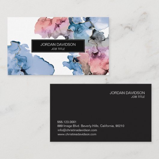Carte De Visite Tendance éditable Paint Splash moderne (Devant / Derrière)