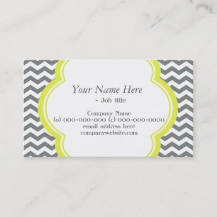 Carte De Visite Tendance, élégant, chevron gris et blanc moderne