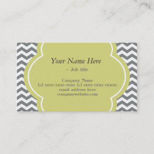 Carte De Visite Tendance, élégant, chevron gris et blanc moderne