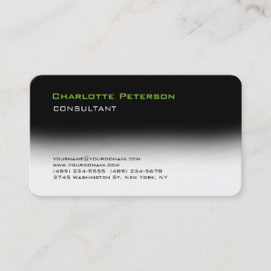 Carte De Visite Tendance Élégant Gris Noir Blanc Consultant Manage