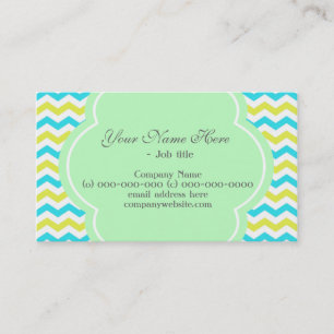 Carte De Visite Tendance, élégant, moderne bleu et vert citron che