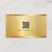 Carte De Visite Tendance Élégant Moderne Code QR Or Luxe Soie (Dos)