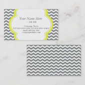 Carte De Visite Tendance, élégant, moderne gris et blanc chevron (Devant / Derrière)