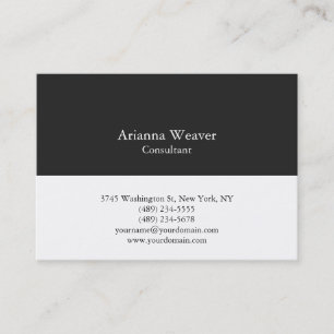Carte De Visite Tendance Élégant Professionnel Uni Gris Blanc