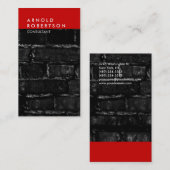 Carte de visite tendance en brique rouge gris vert (Devant / Derrière)