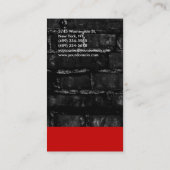 Carte de visite tendance en brique rouge gris vert (Dos)