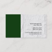 Carte de visite tendance en brique vert Vert attra (Dos)
