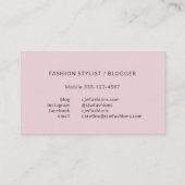 Carte De Visite Tendance florale rose et gris jaune (Dos)