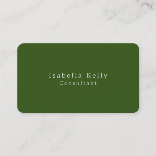 Carte De Visite Tendance Forêt Vert Couleur Plat Unique Design (Devant)
