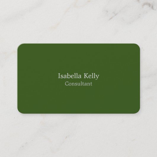 Carte De Visite Tendance Forêt Vert Couleur Plat Unique Design (Devant)
