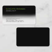 Carte De Visite Tendance Gray gris noir blanc Consultant Manager (Devant / Derrière)