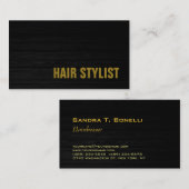 Carte De Visite Tendance Grey Bois Professionnel Moderne Hair Styl (Devant / Derrière)