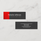 Carte de visite tendance gris foncé rouge maigre (Devant / Derrière)