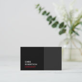 Carte de visite tendance gris noir attrayant (Debout devant)