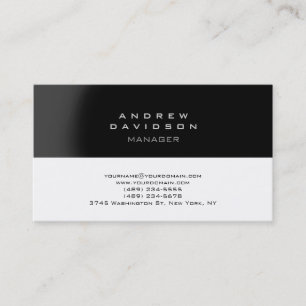 Carte de visite tendance gris noir blanc