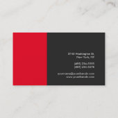 Carte de visite tendance gris rouge attrayant (Dos)