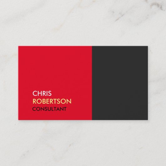 Carte de visite tendance gris rouge attrayant (Devant)