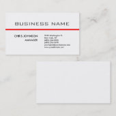 Carte de visite tendance gris rouge blanc clair (Devant / Derrière)
