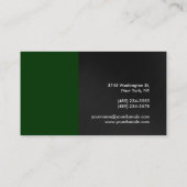 Carte de visite tendance gris vert attrayant (Dos)