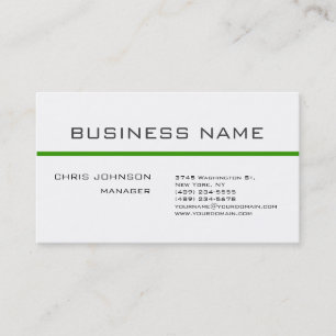 Carte de visite tendance gris vert blanc