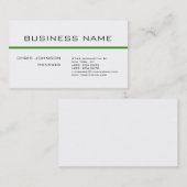 Carte de visite tendance gris vert blanc clair (Devant / Derrière)