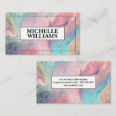 Carte De Visite Tendance Iridescente Rainbow Foil Texture (Devant / Derrière)