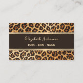 Carte De Visite Tendance Leopard Poster de animal Brown et Gold St (Devant)