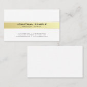 Carte De Visite Tendance moderne blanc et or matte professionnel (Devant / Derrière)