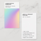Carte De Visite Tendance moderne dégradé holographique blanc abstr (Devant / Derrière)