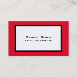 Carte De Visite Tendance Moderne Élégant Rouge Noir Blanc