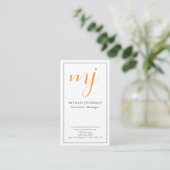 Carte De Visite Tendance Moderne Monogrammé Simple Noir & Blanc (Debout devant)