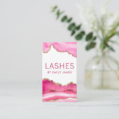 Carte De Visite Tendance moderne rose Agate Lash Extensions Beauté (Debout devant)