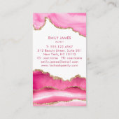 Carte De Visite Tendance moderne rose Agate Lash Extensions Beauté (Dos)