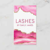 Carte De Visite Tendance moderne rose Agate Lash Extensions Beauté (Devant)