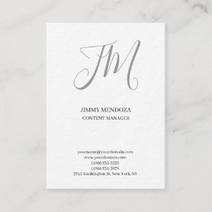 Carte De Visite Tendance moderne simple monogramme simple premium