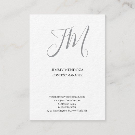 Carte De Visite Tendance moderne simple monogramme simple premium  (Devant)