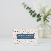 Carte De Visite Tendance Navy Rose & Green Terrazzo (Debout devant)
